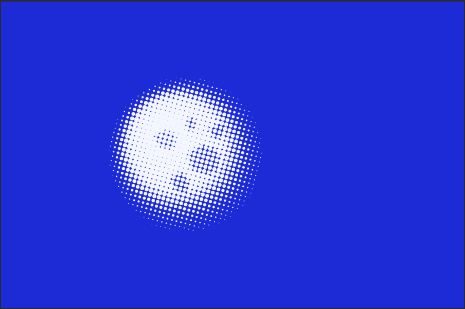 Превью dither — halftone-дизеринг на синем фоне