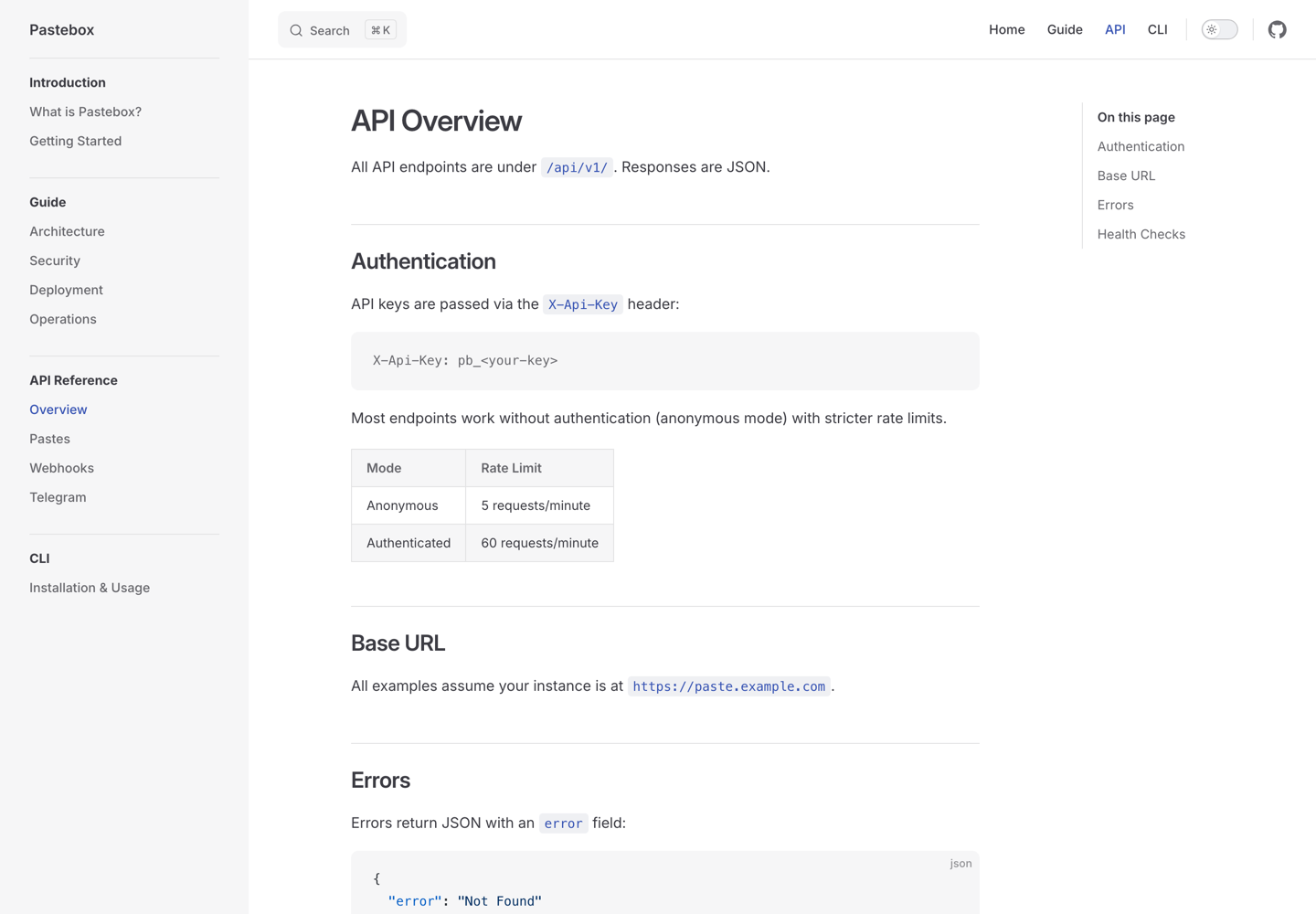 API docs